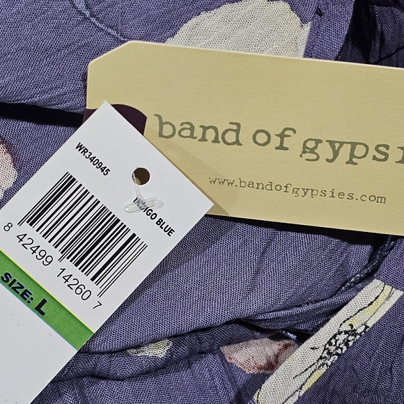 Band Of Gypsies Purple Floral Romper Size L NWT - Picture 5 of 5